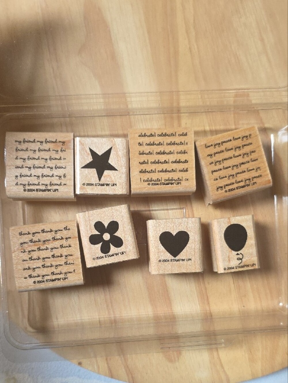 Vintage Stampin Up Mini Messages 2004 Rubber Stamp Set 8 Pc Complete Retired